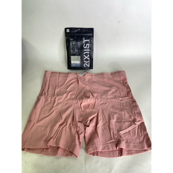 2xist Modal Luxe Rib Boxer Brief 6in Underwear Pressed Rose Pink Mens Size XL - Picture 1 of 5
